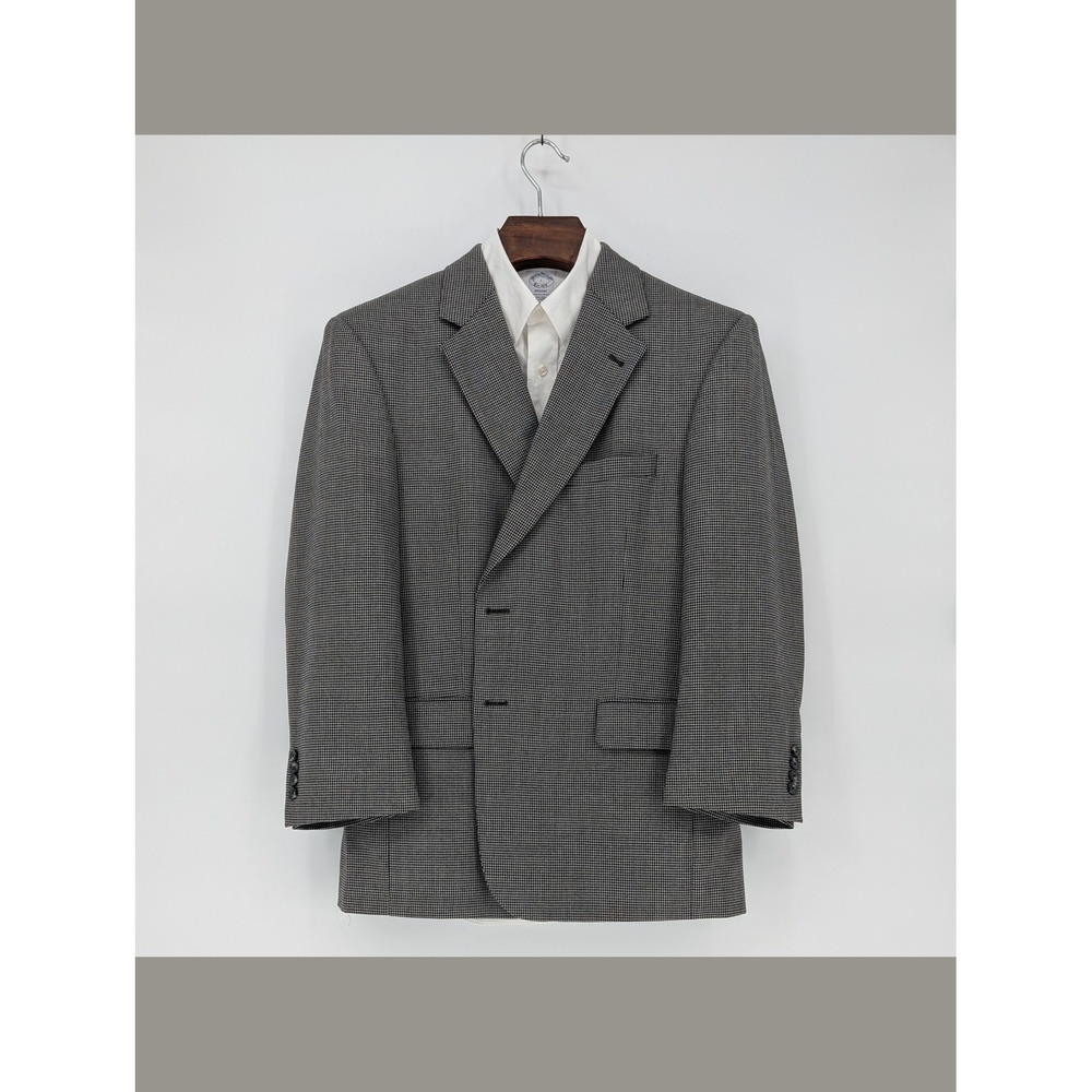 Jos A Bank Wool Houndstooth Blazer 44S Gray Classic Sport Coat